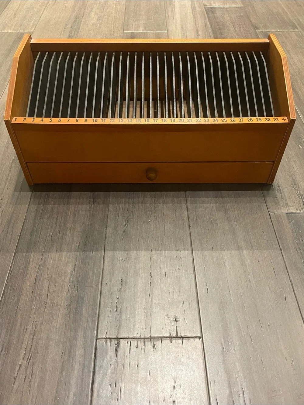 Vintage Wooden CD Storage Rack Organizer 31+ Slots w/ Drawer Retro Media Holder